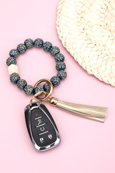 Aili's Corner Leopard Beaded Key Ring