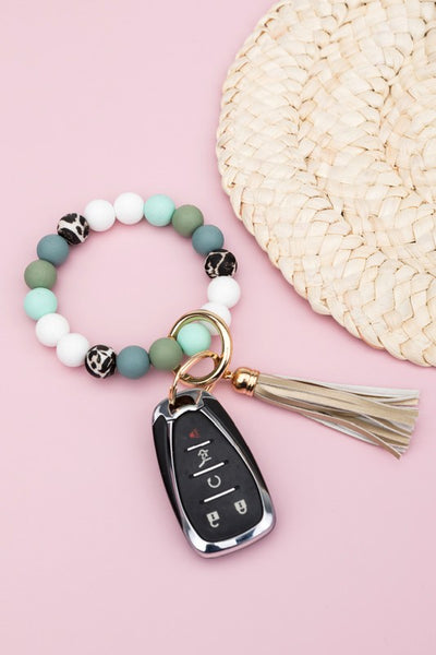 Aili's Corner Silicone Monochromatic Key Ring Bracelet
