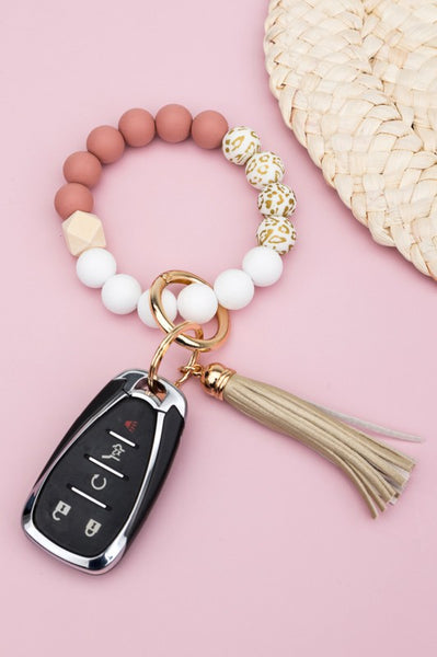 Aili's Corner Silicone Gold Leo Key Ring Bracelet