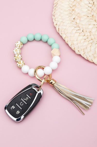 Aili's Corner Silicone Gold Leo Key Ring Bracelet