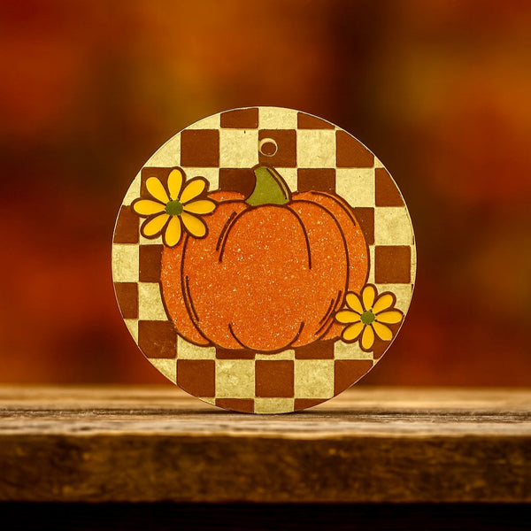 Checkered Pumpkin Freshie