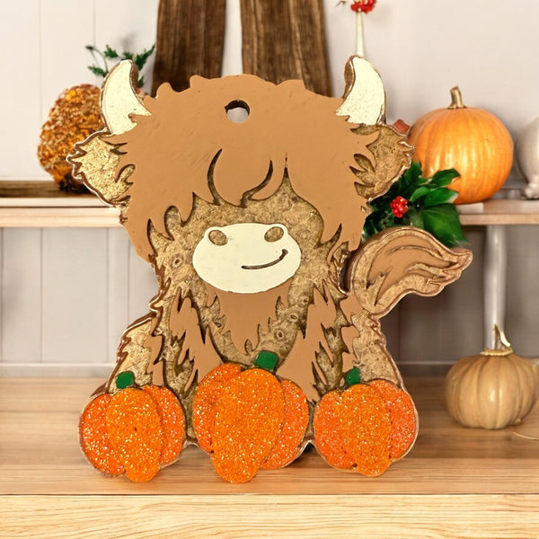 Pumpkin Patch Cow Freshie