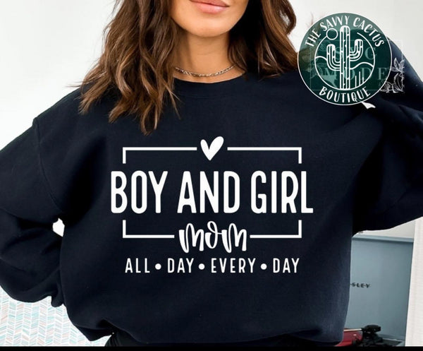BOY & GIRL MOM ALL DAY EVERYDAY