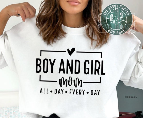 BOY & GIRL MOM ALL DAY EVERYDAY