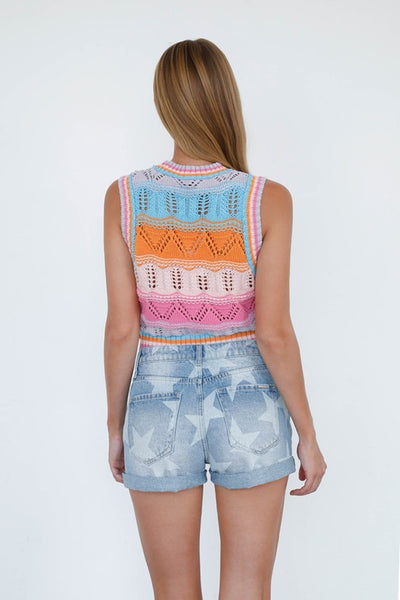 Denim Lab USA Star Print Shorts