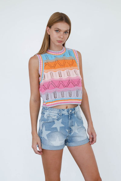 Denim Lab USA Star Print Shorts