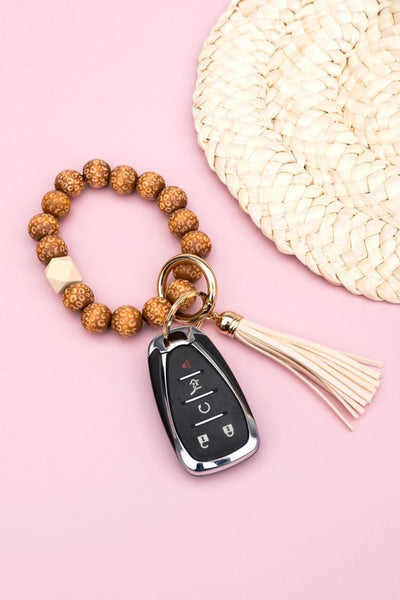 Aili's Corner Leopard Beaded Key Ring