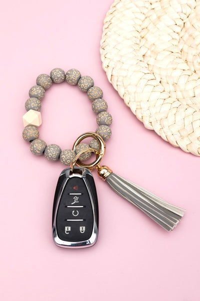 Aili's Corner Leopard Beaded Key Ring