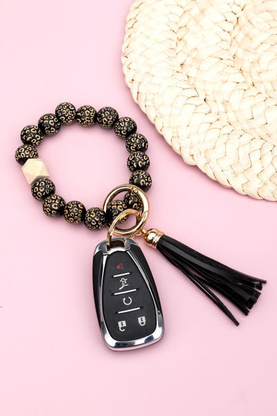 Aili's Corner Leopard Beaded Key Ring