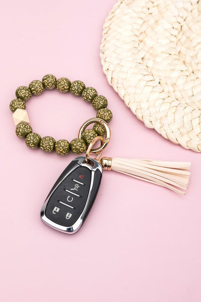 Aili's Corner Leopard Beaded Key Ring