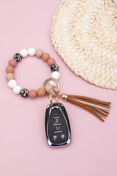 Aili's Corner Silicone Monochromatic Key Ring Bracelet