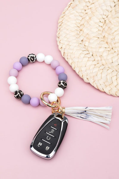 Aili's Corner Silicone Monochromatic Key Ring Bracelet