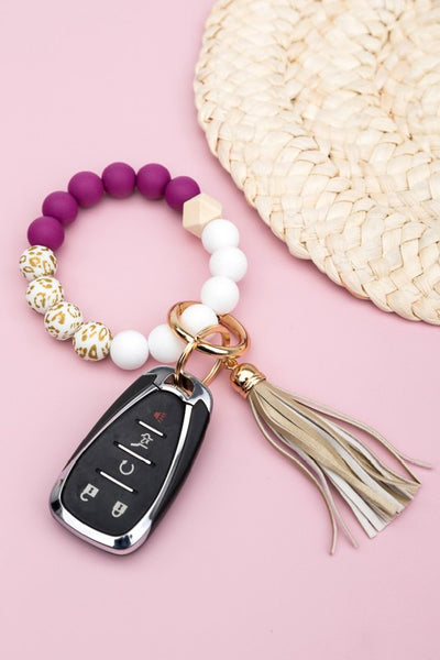 Aili's Corner Silicone Gold Leo Key Ring Bracelet