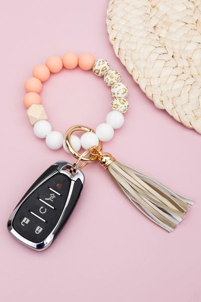 Aili's Corner Silicone Gold Leo Key Ring Bracelet