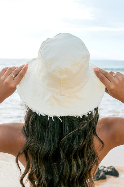 Aili's Corner Frayed Edge Canvas Bucket Hat