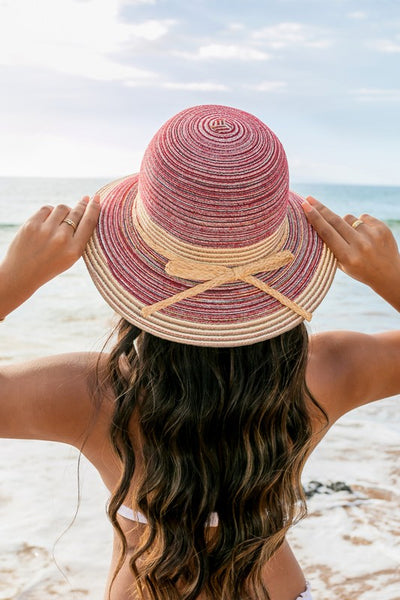 Multi-Stripe Bow Accent Bucket Sunhat