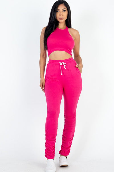 Capella Crop Top & Ruched Drawstring Pants Set