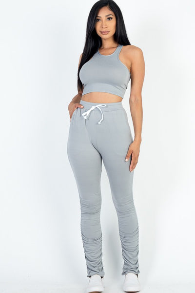 Capella Crop Top & Ruched Drawstring Pants Set