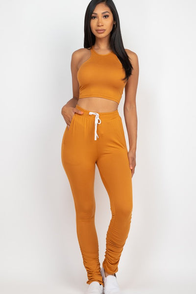 Capella Crop Top & Ruched Drawstring Pants Set