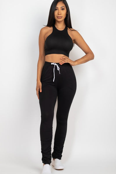 Capella Crop Top & Ruched Drawstring Pants Set