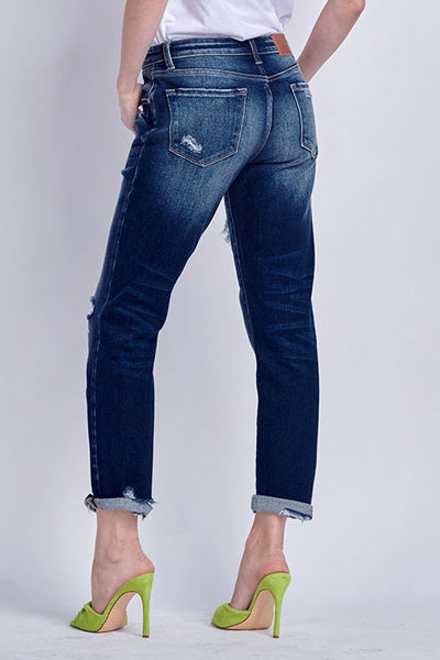 Artemis Vintage MID RISE STRETCH BOYFRIEND WITH PATCH JEANS