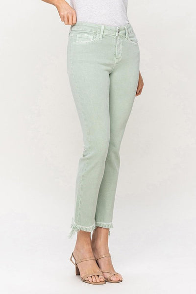 VERVET by Flying Monkey Mid Rise Crop Straight Jeans