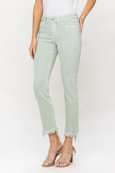 VERVET by Flying Monkey Mid Rise Crop Straight Jeans