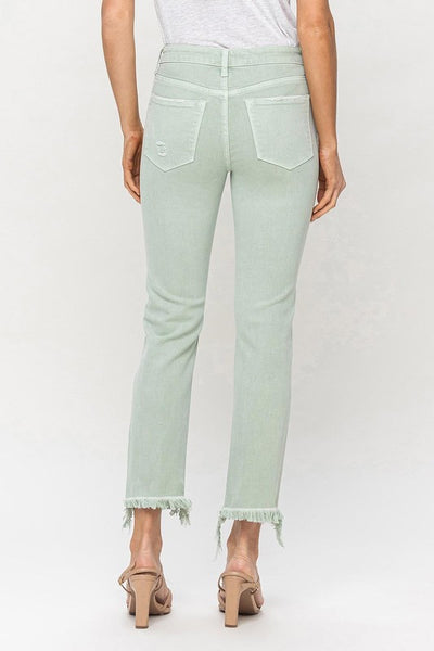 VERVET by Flying Monkey Mid Rise Crop Straight Jeans