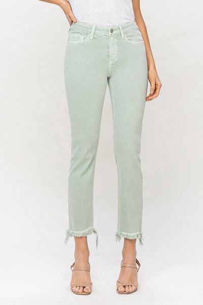 VERVET by Flying Monkey Mid Rise Crop Straight Jeans