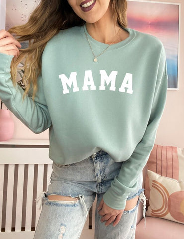 Ocean and 7th Varsity Font MAMA Premium Bella Canvas Crew