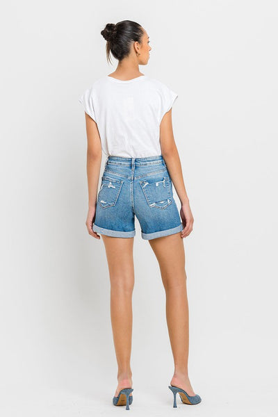 VERVET by Flying Monkey High Rise Double Cuff Shorts