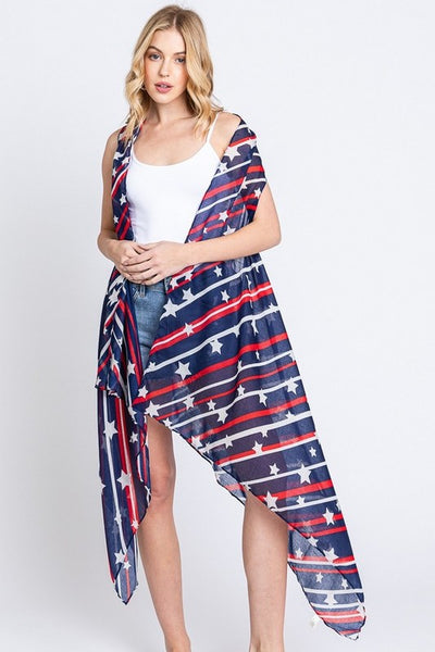 LA Jewelry Plaza Americana Everyday Flag Print Vest