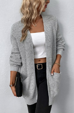 Nuvi Apparel Open front waffle sweater cardigan
