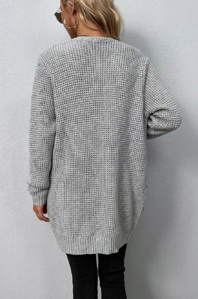 Nuvi Apparel Open front waffle sweater cardigan