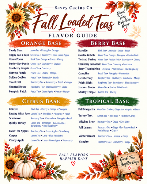 FALL LOADED UP TEAS MENU