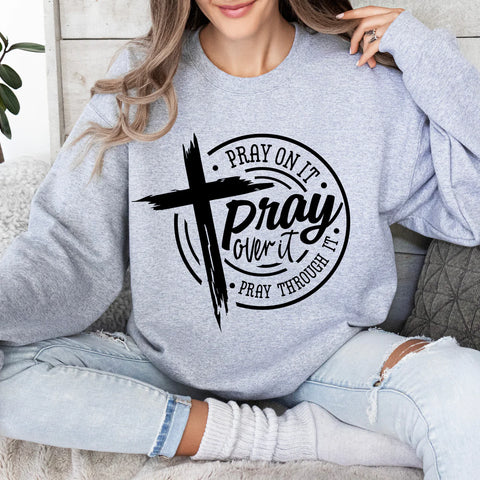 Pray On It BLACK INK - Screen Print Transfer SKU1013B -TEE PARTY