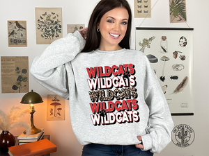 WILDCATS LEOPARD STACKED RED SUB-TEE PARTY