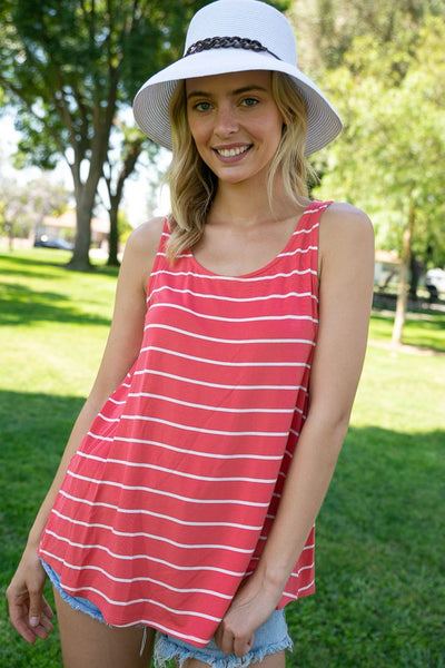 e Luna STRIPE JERSEY TANK TOP