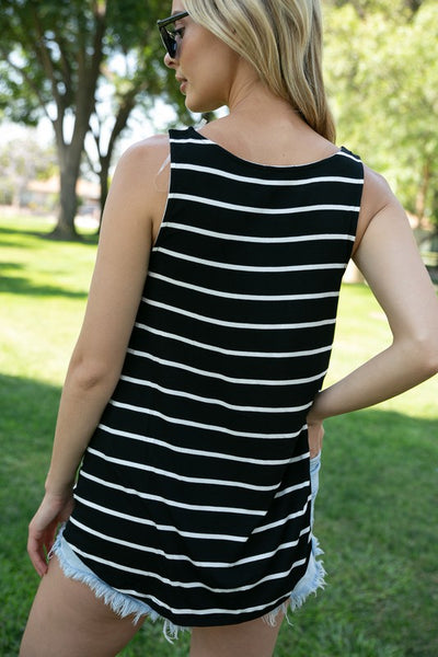 e Luna STRIPE JERSEY TANK TOP