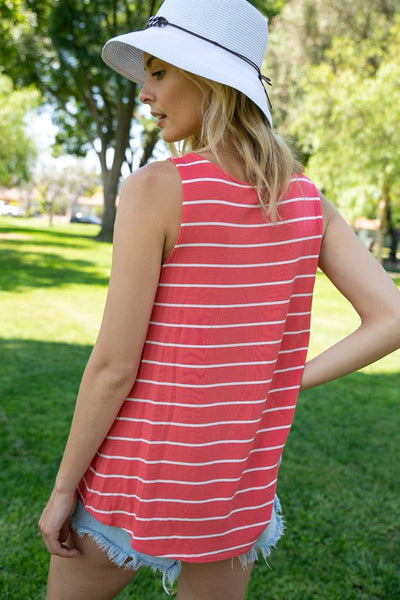 e Luna STRIPE JERSEY TANK TOP